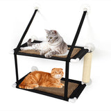 Double Layer Pet Hanging Beds Cats Shelves Bearing 15kg Cat Sunny Window Seat Mount Pet Cat Sleeping Hammock Cat Bed Accessories
